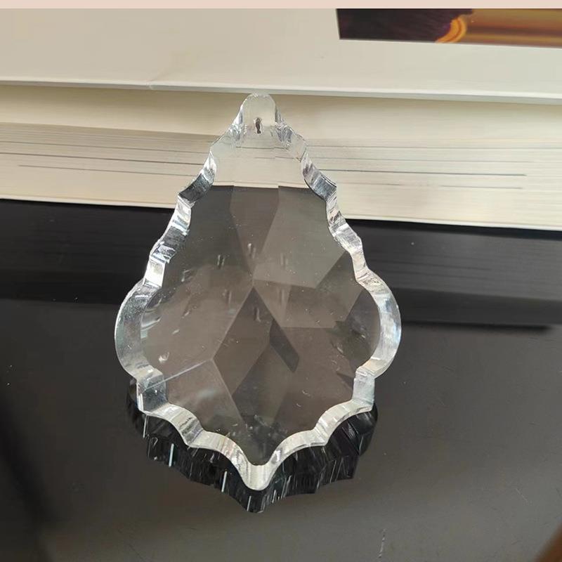 机磨枫叶水晶灯配件水晶珠帘吊坠 婚庆圣诞酒店工程灯配件