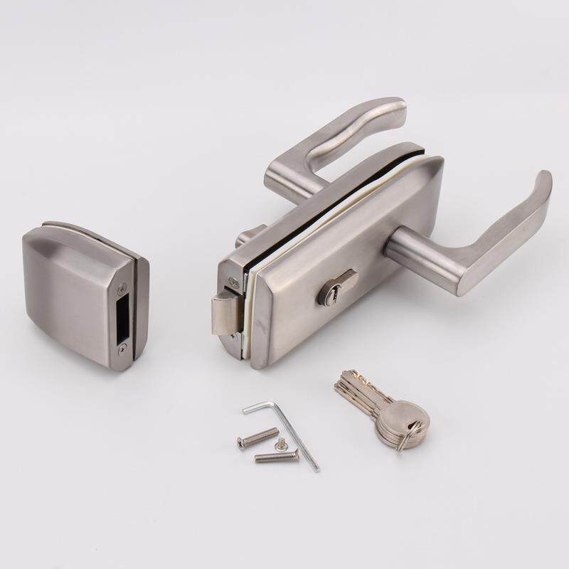 玻璃锁长方形锁 办公隔断门锁单双门 玻璃门执手锁 外装威钛 门锁