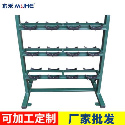 哑铃展示架子三层六角包胶电镀哑铃放置架健身房健身器材厂家供应
