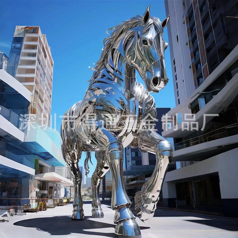 景观小品园林小区不锈钢龙马动物雕塑软装仙鹤蜜蜂售楼处蚂蚁摆件