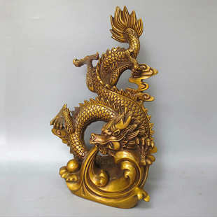 厂家直销纯铜生肖龙家居摆件吉祥瑞兽店铺开业礼品铜戏珠龙吸财龙