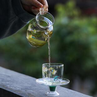 仿宋手执壶高硼硅玻璃加厚耐热带过滤花茶壶家用创意冷泡茶器茶具