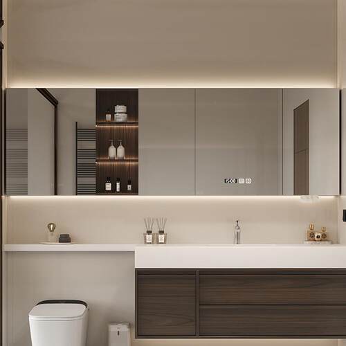 定制单独浴室智能镜柜带灯防雾卫生间挂墙式收纳定制延长加长加高