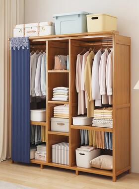 衣柜家用卧室收纳租用经济型简OBX易组2装拉帘出布衣橱024房新款