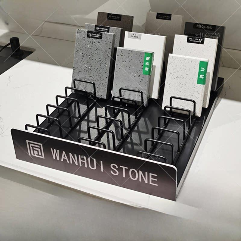 石材小样品展示架瓷砖板材简易展架展会样品桌面铁线展架新款立式图片