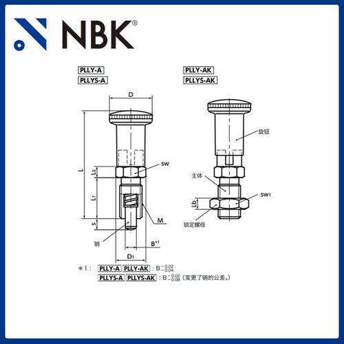 NBKP锁LL置YHXU带定机构分度柱塞定位销分内弹簧可复位度定位