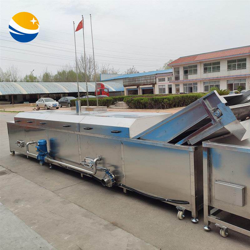 叶类青菜杀青预煮机 大型蔬菜漂烫机 海鲜贝类海参蒸煮冷却线