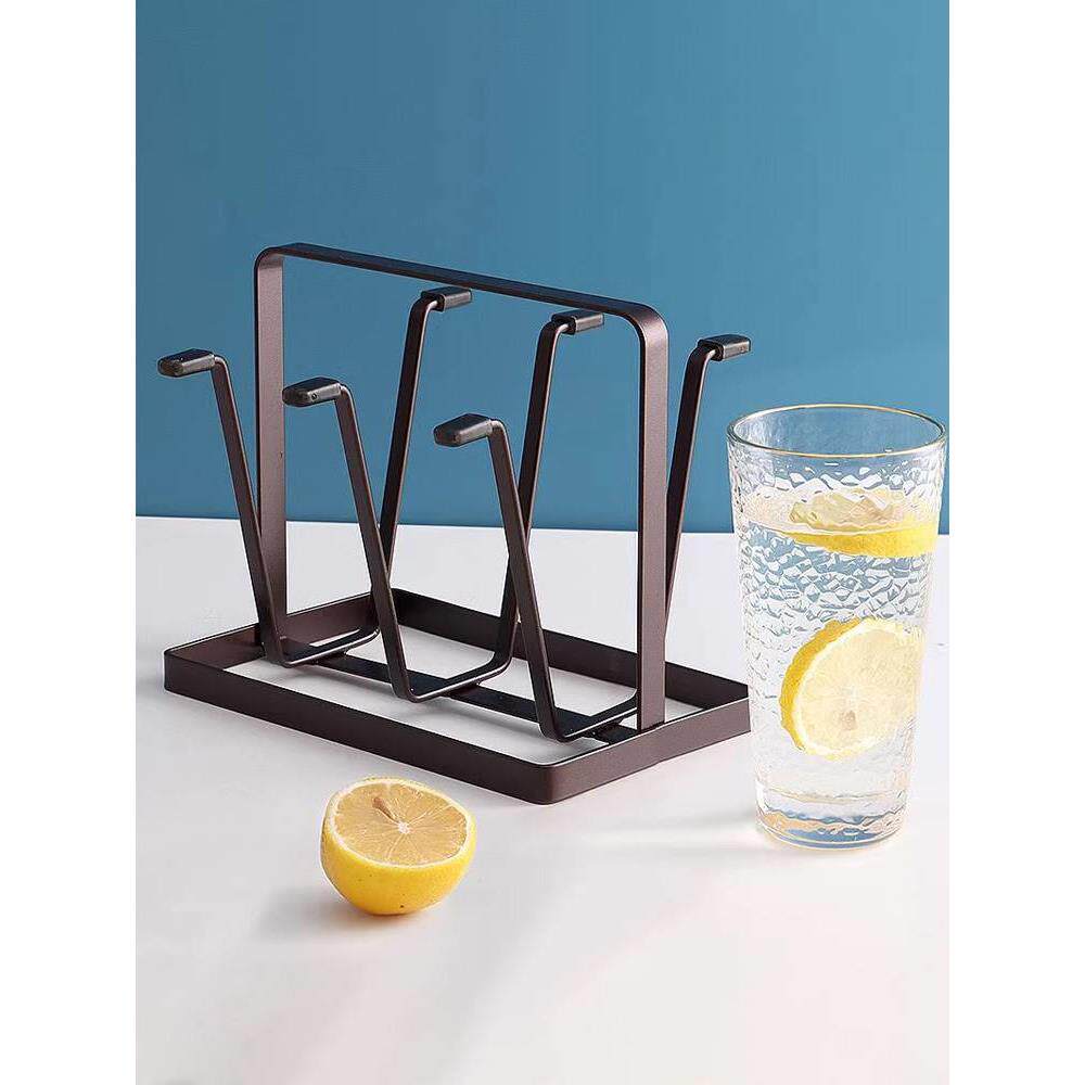 杯架创意收纳茶杯架玻璃杯沥水架马克杯置物架桌面倒挂铁艺盘时尚