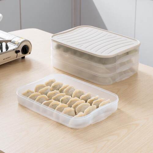 Nacuan Food Freshness Storage Box, Stackable Freezer Dumplin