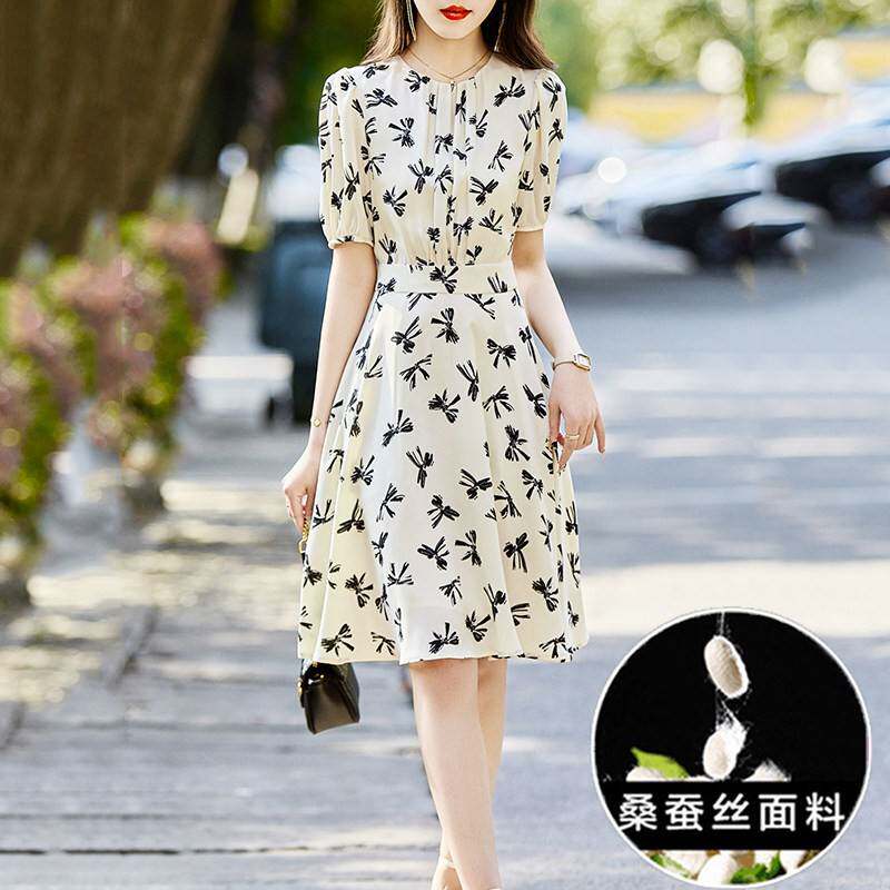 小个子真丝洋装2025女新款今年流行爆款夏季奢华大牌桑蚕丝裙子