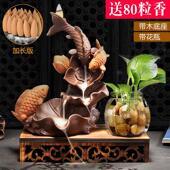 大号紫砂倒流香炉家用室内创意檀香沉香茶道禅意流香炉香薰炉摆件