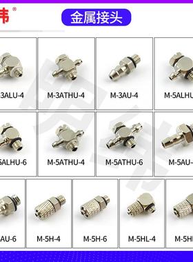 微型气缸气嘴快拧锁紧接头宝塔迷你螺纹直弯头堵头气管调速机械手