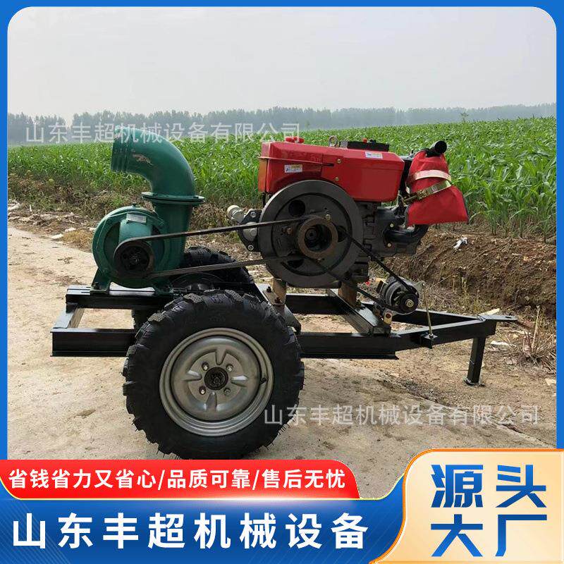农用灌溉移动抽水泵防洪排涝大8寸柴油动力轮式拖车款抽水泵