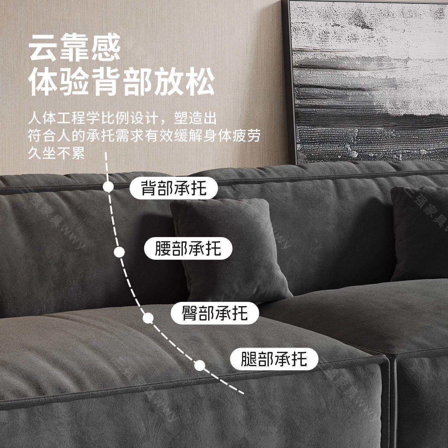 豆腐块沙发小户型客厅出租房民宿双三人猫抓布艺直排沙发2025新款