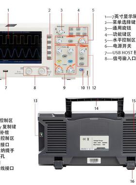 胜利仪器VC1100s双通道示波器数字示波器双通道200M数字示波器