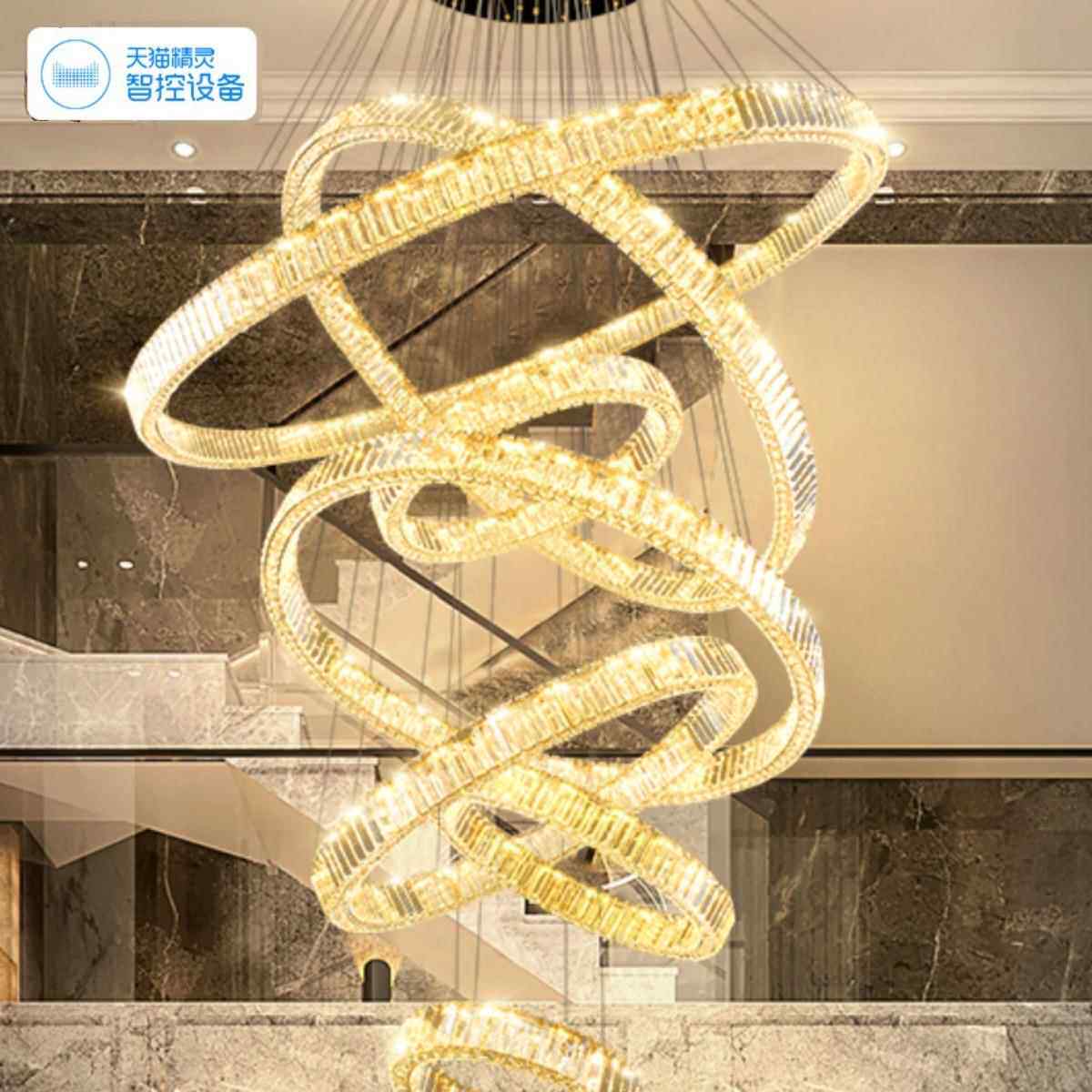 式楼大吊灯现代轻奢别58墅创f客厅复灯酒店大堂售楼部lot楼梯意吊