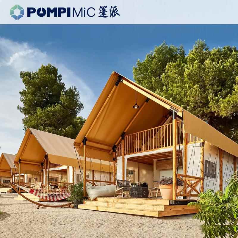景区露营基地大号轻奢阁楼帐篷带卫生间一室一厅是双层民宿帐篷
