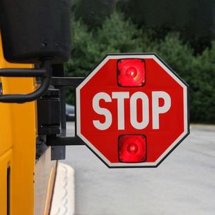 跨境资源学校标志牌校车STOP警示牌n指oruUUCnning示SCH牌OOL识标