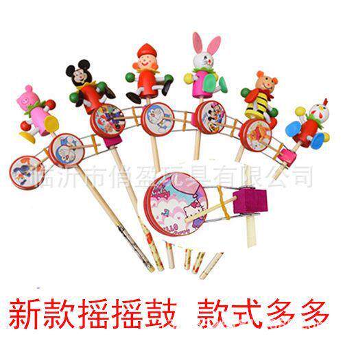 纯实木摇摇鼓，木偶摇鼓，庙会摇鼓，木偶摇鼓