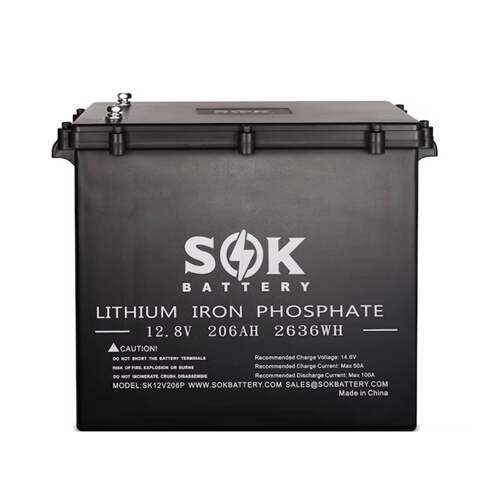 SOK12V206P 磷酸铁锂12V206Ah游艇房车储能电池 船舶配件房车配件