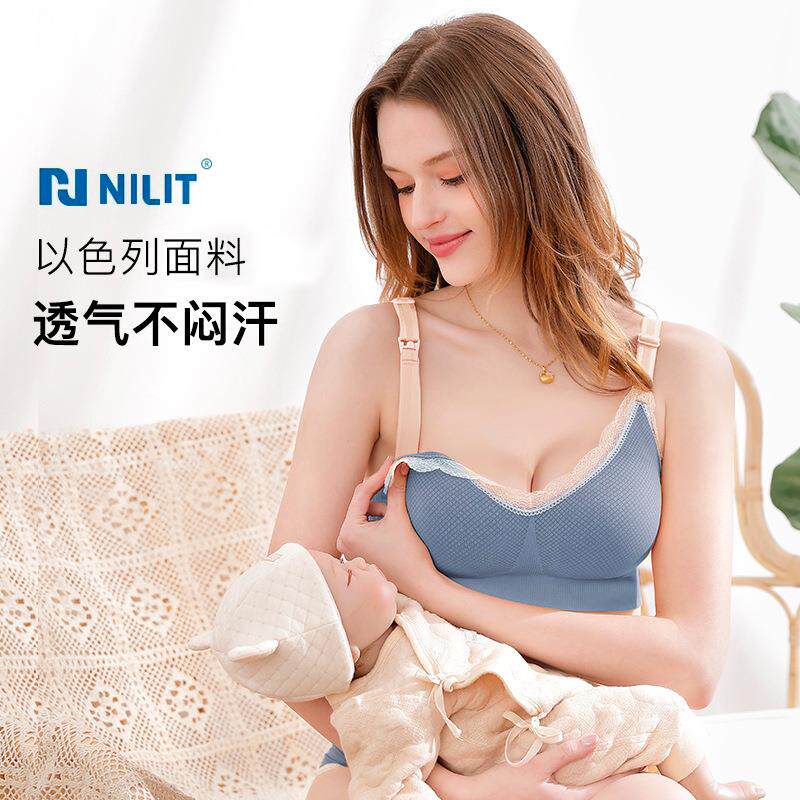 新款直销跨境前开扣哺乳内衣蕾丝聚拢文胸大码孕妇胸罩外贸秋季新