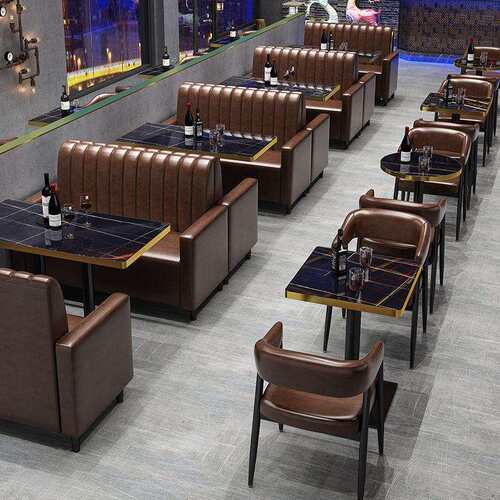 复古风酒吧清吧桌椅组合奶茶店咖啡厅椅夜场一整套酒馆餐厅沙发