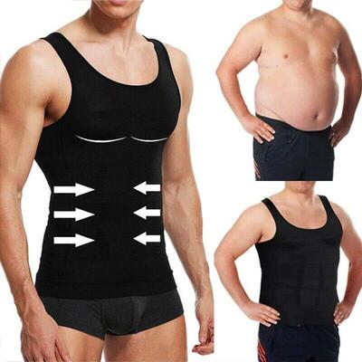 Men Slimming Body Shaper Vest Shirt Abs Abdomen Slim Gym Wor