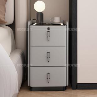 超窄小型实木床头柜简约现代家用卧室小户型卧室储物三抽整装柜子