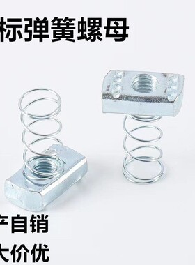镀锌弹簧螺母 C型钢配件长方形方型铁带弹簧 弹簧螺帽 M6M8M10M12