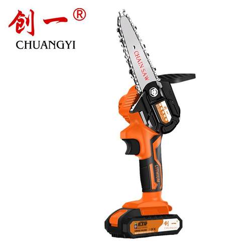 创一电锯6寸1电2寸家用手持锯充链锯锯树伐锯电式锂EOZ木工锂电木