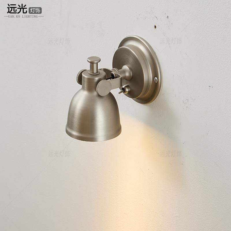 迷你小壁灯卧室床头灯带开关中古复古美式怀旧铃铛造型墙灯照画灯