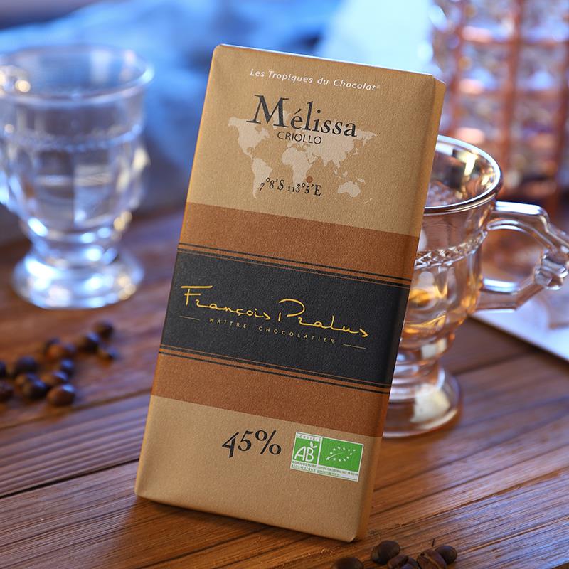 Pralus法国进口Melissa普阿鲁斯45%牛奶巧克力零食纯可可脂排块