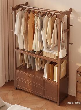 衣衣架落地卧家室用挂架小型实木衣衣服挂架室内房间AXH简易收纳