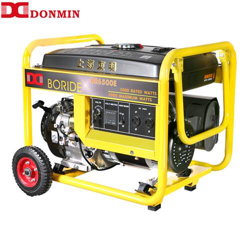 东明5kw单相220v小型电启动移动汽油发电机组BR6500E