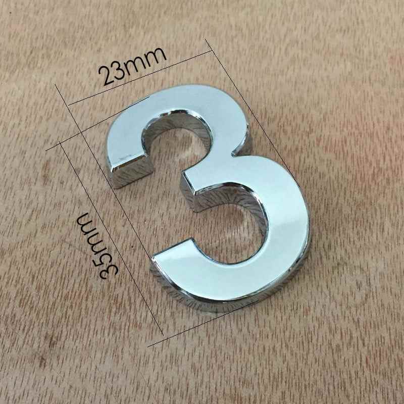 厂家现货 3.5cm阿拉伯数字 电镀标牌制作 酒店门牌 苍南彩虹定制