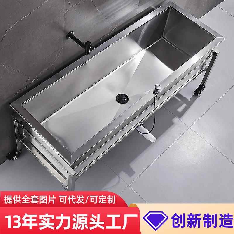 不锈钢拖把池商用长方形洗拖布池地拖盆落地式家用阳台移动墩布池