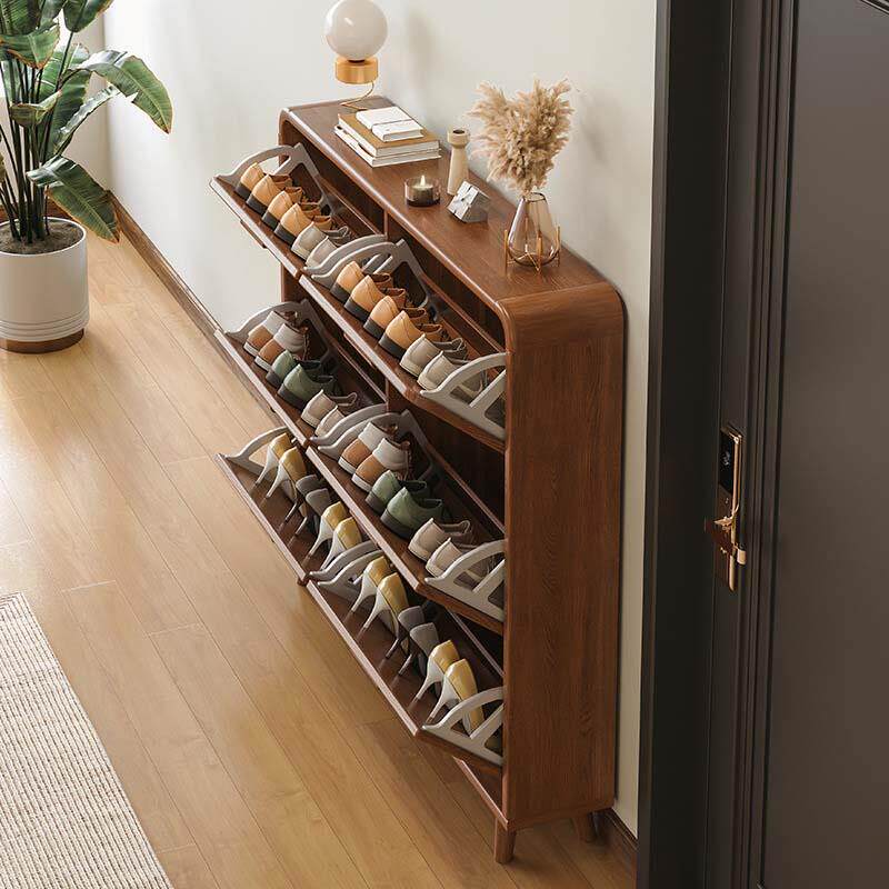 入门网红鞋架防尘翻斗斜插式电梯入户门口17公分薄鞋柜家用有门