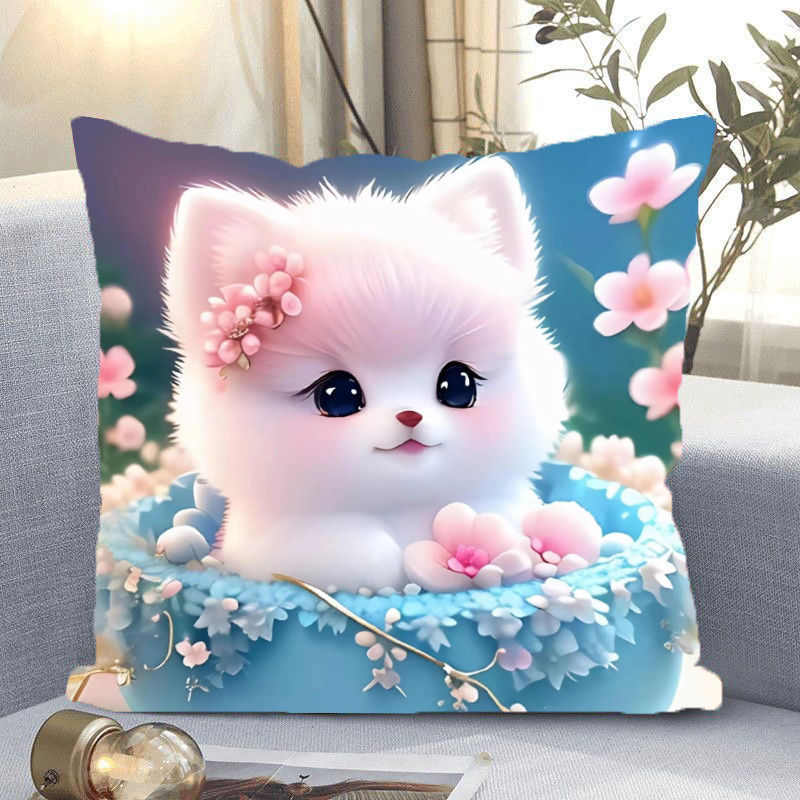 高颜值奶狗抱枕十字绣2025新款diy三股线绣卧室沙发靠枕印花刺绣