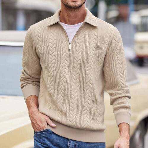 Men two color striped zip sleeve hoodie regular version
