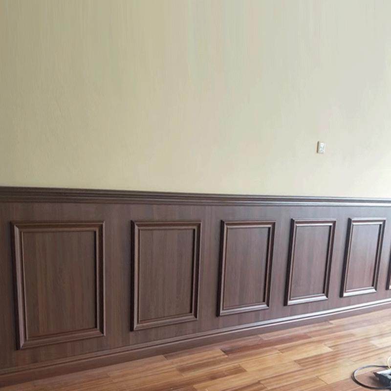 竹木纤维集成墙板回字墙裙法式防潮护墙板竹炭纤维装饰板pvc墙围