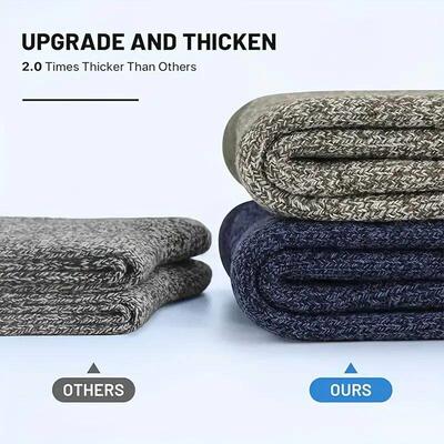 5 Pairs Thermal Wool Socks For Men Women, Men's Warm Soc