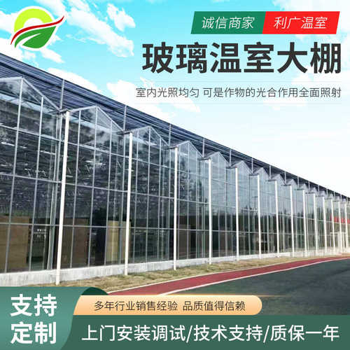 厂家建设现代智能农业温室大棚 玻璃温室大棚自动通风系统建设