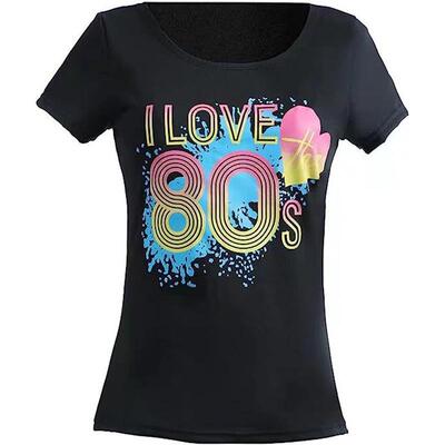 Women's Knitted Printed T-shirt Short Sleeve Party Top for