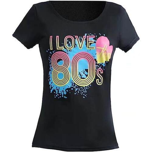Women's Knitted Printed T-shirt Short Sleeve Party Top for