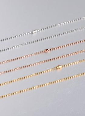 热卖1.5mm不锈钢圆珠链波珠链饰品配件DIY链条项链配链细圆珠链