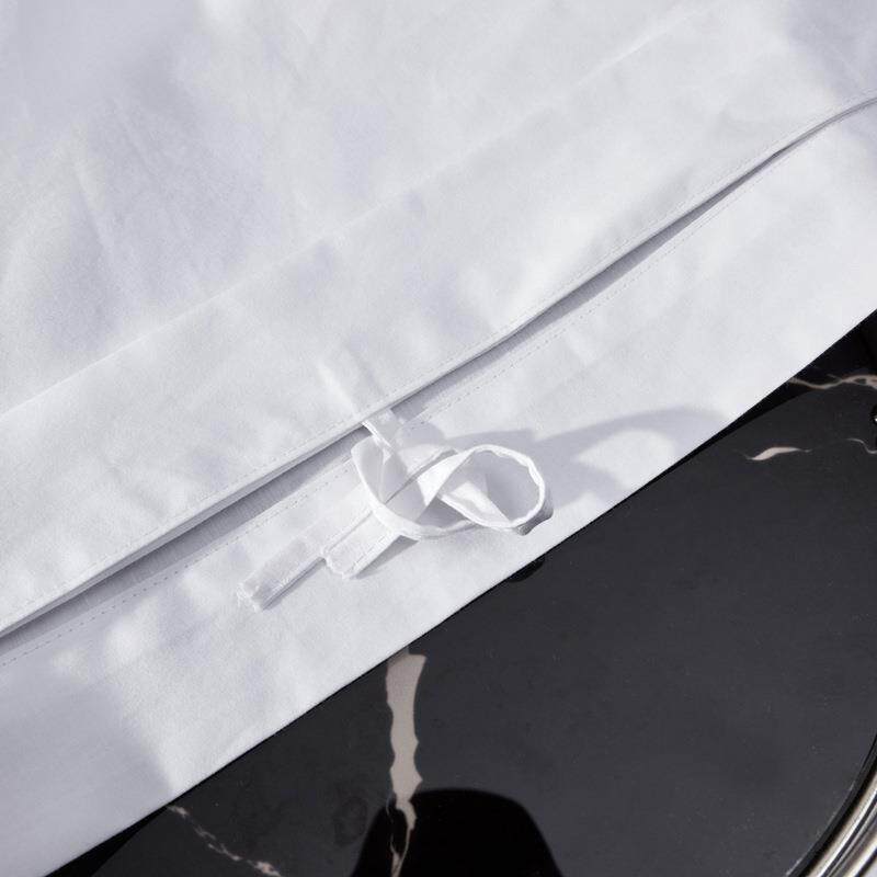 酒店四件套全棉贡缎床上枕品白色套件民宿宾馆棉被套纯床全棉贡缎