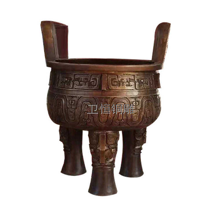 仿古圆铸铜炉鼎鼎足开业鼎纯铜鼎青铜器司母戊大型司母戊礼品四