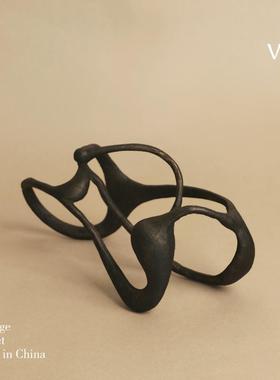 梵其【无界】中古创抽艺术何03古铜色摆件书房几酒柜桌面意象装饰