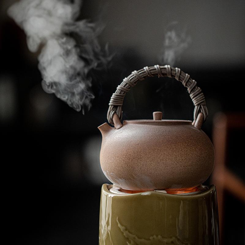 原土烧耐热提梁壶 陶瓷煮茶壶烧水壶碳炉电陶炉通用养生壶