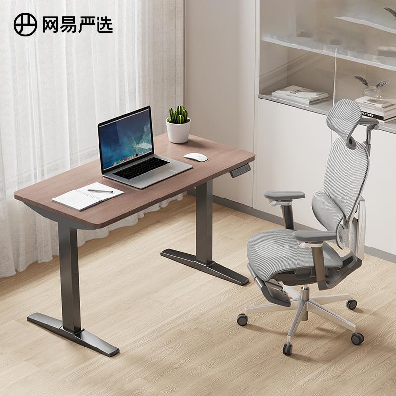 网易严选双电机电动升降桌人体工学椅电脑椅【探索家MAX+升降桌】